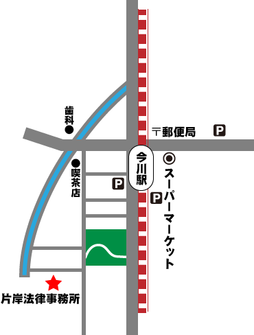今川駅からの地図